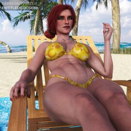 1girls 3d abs ass big_ass big_breasts bikini breasts cleavage entitledgoose female female_only fit fit_female mature_female milf muscular muscular_female solo solo_focus straight_hair swimsuit tagme the_witcher_(series) the_witcher_3:_wild_hunt thick_thighs triss_merigold wide_hips