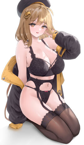 1girls absurd_res absurdres adult adult_female ahoge anis_(nikke) antenna_hair arm_behind_back armpits bare_belly bare_chest bare_hands bare_hips bare_navel bare_shoulders bare_skin bare_thighs belly belly_button beret black_beret black_bra black_cap black_coat black_garter_straps black_hat black_jacket black_legwear black_lingerie black_panties black_stockings black_thighhighs black_topwear black_underwear bra breasts brown-eyed_female brown-haired_female brown_eyebrows brown_eyes brown_hair busty busty_female calves cap cirilla_lin cleavage coat collarbone dot_nose exposed exposed_belly exposed_shoulders exposed_thighs eyebrows_visible_through_hair female female_only fingers frilled_bra frilled_legwear frilled_panties frilled_stockings frilled_thighhighs frilled_underwear full_body garter_straps goddess_of_victory:_nikke groin hair_between_eyes hair_ornament hair_ornaments hand_behind_back hand_on_hair hand_on_head hand_on_own_hair hand_on_own_head hat head_tilt high_resolution highres hourglass_figure jacket knees knees_together lace-trimmed_bra lace-trimmed_legwear lace-trimmed_lingerie lace-trimmed_panties lace-trimmed_stockings lace-trimmed_thighhighs lace_bra lace_legwear lace_lingerie lace_panties lace_stockings lace_thighhighs lace_underwear laced_bra laced_panties laced_underwear large_breasts lean_figure legs legs_together legwear light-skinned_female light_skin lingerie long_hair looking_at_viewer mature_female narrow_waist navel off_shoulder open_coat open_jacket open_mouth open_mouth_smile open_topwear panties parted_lips shoulders sideboob simple_background sitting sitting_on_ass sitting_on_floor sitting_on_ground sitting_slender_body slender_waist slim_female slim_waist smile smiley_face smiling smiling_at_viewer solo stockings thick_thighs thighhighs thighs thin_waist tilted_head tongue topwear underwear upper_teeth v-line white_background wide_hips yellow_coat yellow_jacket yellow_topwear