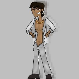 boner brown_hair male male_only nipple_piercing nipples oc piercing shirtless_male total_drama_island undone_shirt unzipped_pants