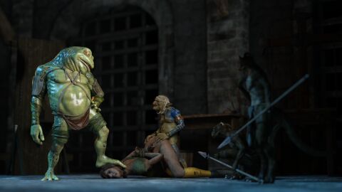 3d being_sold bonnabi_(geterafromfaerun) bullywug captured captured_heroine defeated defeated_heroine dominant_male domination dungeons_and_dragons enslaved female foot_on_head for_sale forced_exposure forced_presentation forced_submission frog geterafromfaerun goblin goblin_male inspection kobold mage male monster monster_rape restrained restraints rope rope_bondage slave slave_auction slave_collar slave_girl submissive submissive_female tagme tied_hands torn_clothes torn_legwear
