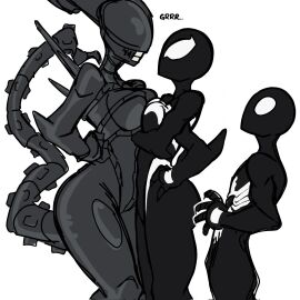 1boy 1boy1girl 2girls alien alien_(franchise) alien_girl alien_humanoid ass big_ass big_breasts big_thighs black-skinned_female black_body black_skin breasts bust busty crossover curvaceous curvy curvy_figure dark-skinned_female dark_skin digital_media_(artwork) doppelganger_(spider-man) female female_xenomorph hips huge_ass huge_breasts huge_thighs humanoid large_ass large_breasts large_thighs light-skinned_male light_skin male marvel marvel_comics mature mature_female queen_xenomorph slim_waist spider-man spider-man_(series) straight t1tans90 thick thick_hips thick_legs thick_thighs thighs voluptuous waist wide_hips xenomorph xenomorph_queen