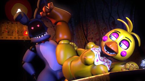 3d animated beak bonniexchica breasts five_nights_at_freddy's fnaf heart-shaped_pupils leg_grab leg_raise looping_animation penetration side_fuck somethingshrimpii sound source_filmmaker straight tagme toy_chica_(fnaf) video withered_bonnie