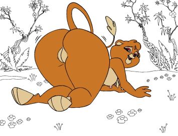 anthro ass ass_up beckoning big_ass big_breasts big_butt blue_eyes breasts colored el_arca eyeliner fangs felid feline female ferdy_mapache fur genitals gesture kairel lion lion_ears lying makeup mammal nipples nude nude_anthro on_front orange_body orange_fur pantherine pussy simple_background sl8d3_(artist) smile solo tail tail_tuft teeth thick_thighs third-party_edit tuft