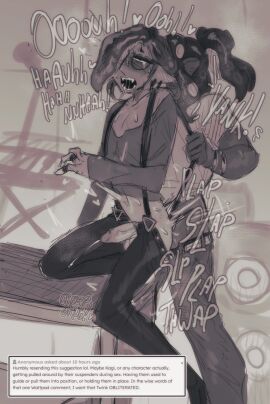 2boys ahegao_face belly_bulge creepgrub drooling earrings erect_penis gay glasses hands_free_orgasm kagi_(splatoon) male nerdy_male penis skinny splatoon suspenders warabi_(splatoon) yaoi