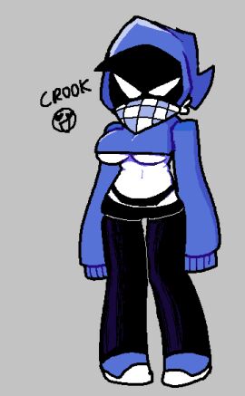 1girls 2d arcaned_roses arsenal_(rolve) bandana_on_neck black_panties black_pants blue_hoodie blue_shoes crook_(rolve) fanart female female_only genderswap genderswap_(mtf) rolve roses_arcaned rule_63 solo white_body