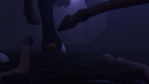 3d anthro dark digital_media_(artwork) dragon female fluffy fog forest fox_the_hyena fyrne hi_res mythological_creature mythological_scalie mythology plant questionable_consent scalie solo tentacle tree