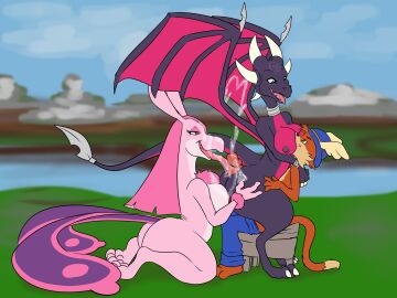 absurd_res activision ardy_lightfoot ass bludgeon bodily_fluids breasts buttjob buttjob/paizuri cum cum_on_ass cum_on_breasts cum_on_butt cum_on_face cum_on_tongue cumshot cynder dragon ejaculation face_in_breasts female genital_fluids genitals group group_sex hi_res hot_dogging humanoid_genitalia humanoid_penis licking lovander male male/female mythological_creature mythological_scalie mythology oral paizuri pal_(species) palworld penile penis penis_lick pocketpair scalie semen semen_on_ass semen_on_breasts sex spyro_the_dragon threesome tongue trio