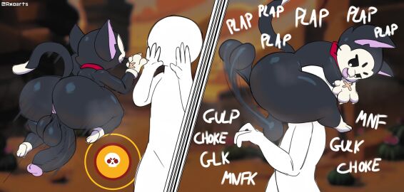 ambiguous_gender anon anthro anus artist_name asphyxiation ass axoarts backsack balls ballsack bfad big_ass big_balls big_butt big_penis black_body black_fur black_sclera brawl_stars bs23074 collar collar_only digital_media_(artwork) dipstick_tail domestic_cat duo english_text face_fucking face_hugging felid feline felis femboy forced_oral fur genitals glans gloves_(marking) hi_res huge_cock human irrumatio kit_(brawl_stars) kitzbr leg_markings male mammal markings motion_blur nude onomatopoeia oral oral_penetration penetration penile penis plap questionable_consent raised_hand sex shortstack shortstack_femboy small_but_hung socks_(marking) sound_effects supercell_(company) tail tail_markings teapot_(body_type) text thick_thighs tongue tongue_out whiskers white_body white_eyes white_face wide_hips