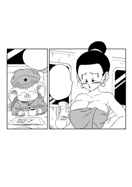 big_breasts black_hair black_hair_female breasts chichi dragon_ball dragon_ball_z edit female oolong tagme towel yamamoto_doujin