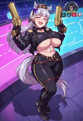 ai_generated beelstarmon digimon friki8otaku gold_ship_(umamusume) guns halloween tagme umamusume video voice