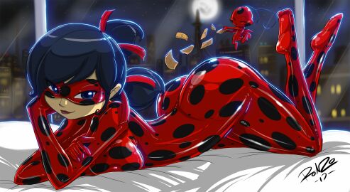 1girls 2010s 2017 2d 2d_(artwork) artist_signature ass banknote bed big_ass big_breasts blue_eyes blue_hair bodysuit breasts dollar_bills domino_mask eyes female female_only hair hi_res ladybug_(character) looking_at_viewer make_it_rain marinette_dupain-cheng miraculous:_tales_of_ladybug_and_cat_noir miraculous_ladybug money night on_stomach open_eyes pigtails png pose ronzo rubber rubber_clothing rubber_suit seductive shiny shiny_clothes shonuff shonuff44 signature solo superheroine tagme tf1 tight_clothing tikki_(miraculous_ladybug)
