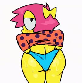 animated anthology_of_the_killer anus ass bb_(of_the_killer) female hairy_anus kewpiekills looking_back pink_hair pubic_hair pussy spread_ass underwear