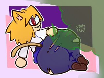 1girls 2d animal_ears anthro anthro_female anthro_only ass ass_focus cat_ears clothes_ripped fart fart_fetish feline female female_only furry looking_at_viewer looking_back melty_blood neco-arc neko nomi_yaki pants solo tagme tail tsukihime wattabongo