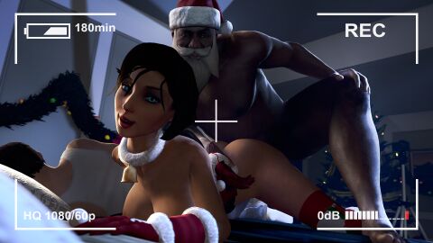 1girls 2018 2boys 3d bioshock bioshock_infinite breasts busty christmas christmas_headwear christmas_lights christmas_outfit christmas_tree cuckold elizabeth_comstock female female_focus hbnoob hourglass_figure male nude nude_female nudity santa_claus sex tagme wide_hips