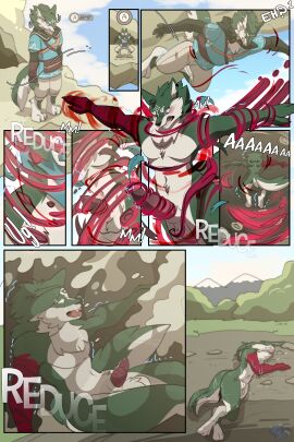 absurd_res animal_genitalia animal_penis anthro anthrofied attribute_theft balls canid canine canis clothed clothing comic erection falling fully_sheathed gameplay_mechanics genitals genitals_shrinking hi_res jumping link male male_only mammal misscrex nintendo nude onomatopoeia penis penis_shrinking sheath solo sound_effects tears_of_the_kingdom text the_legend_of_zelda torn_clothing twilight_princess wolf wolf_link