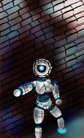 1girls 2d ass big_ass big_breasts blue_eyes breasts female portal_(series) portal_2 pussy robot robot_girl thick_thighs wet_pussy wheatley