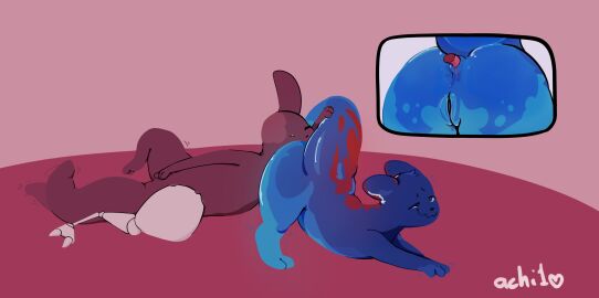 absurd_res achi1 anus ass ass_up bodily_fluids close-up colored dripping duo facial_scar female female/female feral furrowed_brow genitals hand_on_tail hi_res inv_(rain_world) looking_pleasured lying markings masturbation missing_ear narrowed_eyes on_back on_front prosthetic prosthetic_leg prosthetic_limb puffy_anus pussy rain_world raised_leg raised_tail rimming_female saliva saliva_drip saliva_on_anus scar simple_background slugcat smooth_skin spots spread_legs spreading squint tail tail_motion tailwag the_beast_(erinthebat) thick_tail vaginal_masturbation vaginal_penetration videocult