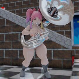 1girls 3d ass big_ass big_breasts blender blender_(software) boots boots_only brass_instrument breasts closed_eyes completely_nude dld493v2 female female_focus female_only instrument large_breasts musical_instrument nipples nude nude_female pink_hair playing_instrument puffed_cheeks pussy request saiko_bichitaru_(smg4) self_upload shiny_skin smg4 solo solo_female solo_focus sousaphone thick_thighs thighs tuba twintails