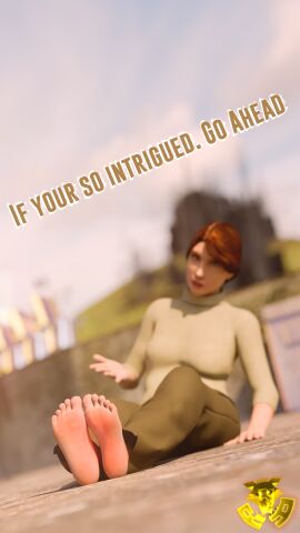 1girls 3d absurd_res artist_request barefoot blender_(artwork) blender_cycles clothed clothing digital_media_(artwork) english_text feet female female_focus female_only foot_fetish foot_focus half-life_(series) half-life_2 hi_res human human_female human_only judith_mossman solo talking talking_to_viewer text valve