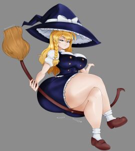 1girls ass big_ass big_breasts big_butt blonde-haired_female blonde_female blonde_hair breasts broom clothed clothed_female female female_only flying_broom kirisame_marisa large_ass large_butt light-skinned_female light_skin looking_at_viewer magic magic_user magical_girl marisa_kirisame omegabean solo thick_thighs thighs thunder_thighs thunderthighs touhou touhou_project video_game_character witch witch_hat