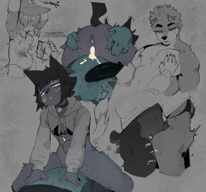 absurd_res anthro balls biped bodily_fluids bottomless canid canine canis clothed clothing cowgirl_position cum cum_in_pussy cum_inside domestic_cat domestic_dog duo erection eyewear felid feline felis female from_front_position fur genital_fluids genitals glasses goon_(goonie_san) goonie-san grey_body grey_fur hi_res male male/female mammal nude on_bottom on_top penetration penile penile_penetration penis pussy sex short_tail standing standing_sex tail vaginal_penetration wagyu