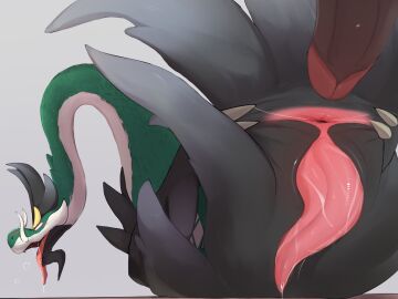 anus blush bodily_fluids drampa erection feral generation_9_pokemon genital_fluids genitals hi_res imminent_sex liend male male/male mega_drampa mega_evolution nintendo nude penis pokemon pokemon_(species) simple_background spread_anus spreading