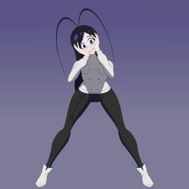 1boy balls bending_over bent_over big_balls big_penis black_hair bleach blue_eyes boots bulge bulge_through_clothing crazy_smile erection femboy giselle_gewelle hands_on_head hard_on huge_balls huge_cock kawaiiredpandas leggings legwear long_hair male male_only penis smile smiling teeth teeth_showing trap