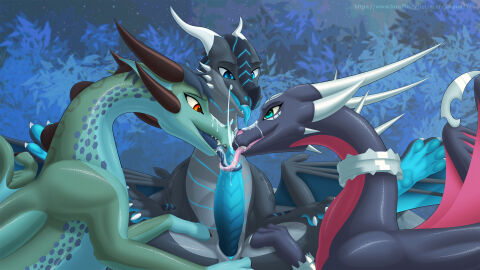 activision bodily_fluids claws cum cum_drip cum_in_mouth cum_inside cum_on_face cum_on_tongue cumshot cynder double_fellatio double_oral dragon dripping ejaculation erection feet fellatio female feral french_kissing genital_fluids genitals group hi_res kissing leopon276 male male/female mythological_creature mythological_scalie mythology oral paws penile penis scalie sex spyro_the_dragon tilep_(leopon276) toe_claws toes tongue tongue_out trio xero_(captainscales)