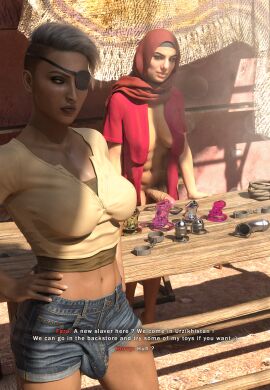 3d big_penis black_futa bulge bulge_through_clothing call_of_duty call_of_duty_modern_warfare_(2019) chastity_cage cuffs dominant farah_karim futa_only futadom futanari intersex khorvy muscular muscular_futa penis teasing