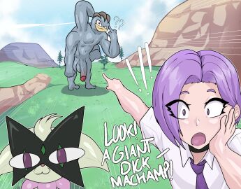 2boys about_to_be_champed big_penis champed clothed_male_nude_male day english english_text female femboy gay huge_cock human ian_mimu interspecies large_penis machamp male male/male male_only melty_blood meowscarada mi_(ian_mimu) muscular muscular_male necktie neco-arc outdoors outside penis pokemon pokemon_(species) purple_hair sky text trap tsukihime two_soyjaks_pointing veiny_penis