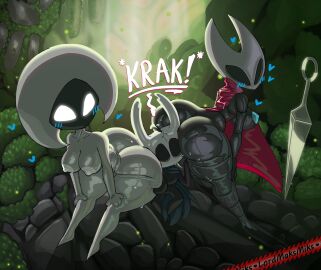 1boy 2girls areola ass big_areola big_ass big_breasts big_nipples big_thighs black_body bones breasts bugs butt female gigantic_ass gigantic_thighs hollow_knight hollow_knight:_silksong hornet_(hollow_knight) huge_ass huge_breasts huge_thighs incest incest_(lore) incestuous incestuous_(lore) insect_girl insectoid insects lace_(hollow_knight) larger_female lordmaksmiks male mask nails nipples protagonist_(hollow_knight) red_hoodie size_difference smaller_male sweat sweatdrop sweating tagme taller_female the_knight_(hollow_knight) thick_thighs thighs white_body