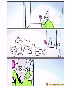 animated animated_gif beard bearded bedroom bedroom_background bedroom_setting bedroom_sex busted caught caught_in_the_act caught_naked crawly_(gnome) discovered english english_dialogue english_text entering fully_clothed fully_clothed_male fully_naked fully_nude gay gay_anal gay_male gay_sex gif laying laying_down laying_on_bed laying_on_stomach lying lying_down lying_on_bed lying_on_stomach male male/male male_focus male_only male_penetrated male_penetrating male_penetrating_male mango_pablo naked naked_male nude nude_male penetrated penetrated_male penetrating penetrating_male pounding pounding_ass thrusting thrusting_forward thrusting_hard thrusting_into_ass walking walking_away walking_in walking_in_on wizard wizard_hat wizard_robe