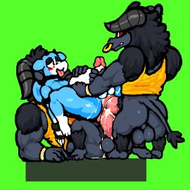 animated ass bfad big_penis cum cum_in_ass furry gay male oh_so_hero! penis so_hero yaoi