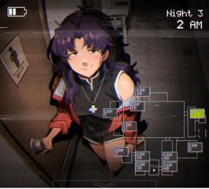 1girls 2024 2d 2d_(artwork) bathroom blush camera camera_pov clothed clothed_female drunk female female_only five_nights_at_freddy's gameplay_mechanics human human_only indoors khyleri looking_at_camera looking_at_viewer meme messy_hair misato_katsuragi neon_genesis_evangelion not_porn panties safe safe_for_work sfw solo solo_female