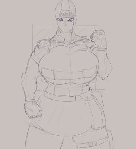 1girls 2024 2d abs anthro anthro_only bandeau big_breasts black_and_white breasts buff canine cleavage collar dog_ears dog_girl dog_tail female female_only fingerless_gloves furry furry_only furry_tail gloves gun hat hi_res highres hips large_breasts long_ears looking_at_viewer monochrome muscular muscular_female original original_character police police_hat police_officer police_uniform policewoman polizei_dog_(themercart) serious_face side_eye skindentation skirt solo sweat sweatdrop sweaty_breasts themercart thigh_strap tomboy wide_hips