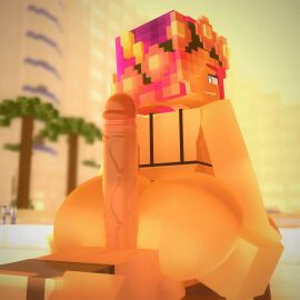 3d 3d_animation animated ass balls beach big_balls bikini bikini_bottom bikini_top blue_eyes bouncing_ass cuteskyler female flower flowers flowers_in_hair golden_hour hot_dogging hotdogging laying_down laying_on_back long_penis male mine-imator minecraft nate_witt on_back penis pink_hair reverse_cowgirl_position skyler_quinn