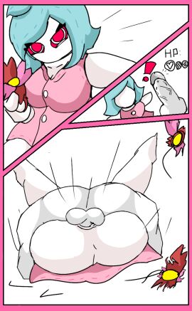 cyan_hair flower hp_bar ibispaint_(artwork) la_petit_avril mating_press self_upload sex