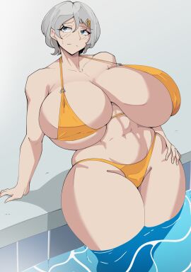 1girls bikini breasts curvy female huge_breasts light-skinned_female light_skin loftysundew tagme