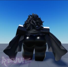 1girls 3d artist_name ass ass_focus baseplate big_ass big_breasts black_dress breasts extended_arm female kyra_(xr_revvie) large_ass large_breasts presenting_ass presenting_hindquarters roblox robloxian self_upload sharp_teeth tagme thick_thighs watermark xr_revvie