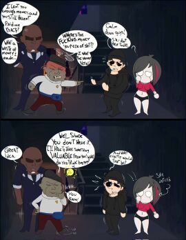 1girls 3boys female impending_ntr jun_(mdrg) luckyyzinto male my_dystopian_robot_girlfriend ntr ugly ugly_bastard ugly_man