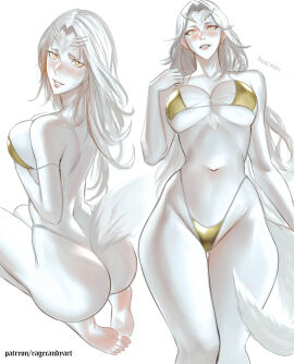 1girls ass barefoot belly belly_button big_ass big_breasts big_butt bikini blush breasts busty child_bearing_hips crossbreed_priscilla dark_souls dragon_girl dragon_horns fat_ass feet female female_only fluffy_tail fromsoftware fur golden_bikini half_dragon hips horns large_ass large_breasts large_butt light-skinned_female light_skin pale-skinned_female pale_skin princess ragecndy royal royalty tagme tail thick thick_ass thick_thighs thighs thin thin_waist tummy underwear wide_hips yellow_eyes