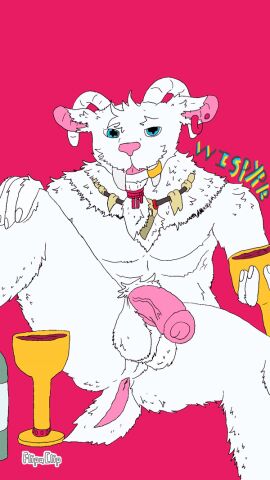 1boy alcohol animal_genitalia animated anthro anus aroused ass balls balls_tuft becoming_erect beverage blinking blue_eyes bovid caprine chest_tuft container cup digital_drawing_(artwork) digital_media_(artwork) ear_piercing ear_ring erection facial_hair fangs foreskin fur genitals gif goat goatee goblet hand_on_knee hand_on_leg holding_beverage holding_container holding_cup holding_object horn jewelry looking_at_viewer male male_only mammal naked necklace nude penis piercing presenting presenting_anus pupils ring_piercing robyn_crawford sitting smile solo spilling_drink spread_legs spreading teeth tuft uncircumcised unusual_anatomy unusual_eyes unusual_pupils vampire vein veiny_penis white_body white_fur wine wine_bottle wispypie