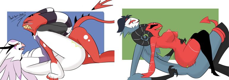 2024 2_horns absurd_res anthro anthro_on_anthro anthro_penetrated anthro_penetrating anthro_penetrating_anthro aptom7747 ass avian barbie_wire beak big_ass big_breasts big_butt bird birthmark black_clothing black_horn black_legwear black_stockings blitzo_(helluva_boss) blue_body blue_feathers blush breasts brother brother_and_sister cheating cheating_husband cheating_wife claws closed_eyes clothing curled_horn demon digital_media_(artwork) duo edit fangs feathers female female_on_top female_penetrated femdom fingers fluffy fluffy_tail from_front_position genitals helluva_boss hi_res horn husband_and_wife imp interspecies legwear looking_pleasured lying male male/female male_on_bottom male_penetrating male_penetrating_female markings mating_press mature_female nipples nude on_back on_bottom on_top open_mouth open_smile owl owl_demon partner_swap penetration penile penile_penetration penis penis_in_pussy pussy red_body red_eyes reverse_cowgirl_position scales sex sister smile spade_tail stella_(helluva_boss) stockings stolas_(helluva_boss) straight swingers tail teeth theatre thick_thighs thigh_highs tongue tongue_out vaginal_penetration vivienne_medrano vivziepop white_body white_feathers white_scales