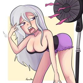 1girls bending_forward bending_over fan female fhs fhsz3r0 fnafhs fnafhs_z3ro fnafhsrule34 fnafhsxxx heat homerbls long_hair mai_(fnafhs) mouth_open open_mouth purple_eyes silver_hair sole_female sweat sweatdrop sweating sweaty sweaty_body white_hair