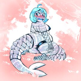 1:1 2024 absurd_res ahoge anthro areola areola_slip armwear aroused ass belly big_ass big_butt biped black_bra black_clothing black_panties black_underwear blue_areola blue_eyebrows blue_eyes blue_hair blue_tongue blush blush_lines bodily_fluids bra breasts carpet_shark clothing clothing_aside currentlytr_ash drooling elbow_gloves eyebrows eyelashes feet female female_anthro fin fingerless_gloves fish fishnet_clothing fishnet_gloves fishnet_handwear fishnet_stockings fishnet_tailwear genital_fluids genitals gloves grass grey_body grey_skin hair handwear hearts_around_head hi_res humanoid_genitalia humanoid_pussy kneeling looking_back marine medium_breasts multicolored_body multicolored_skin nipple_outline original original_character outside panties panties_aside pink_grass plant plantigrade pussy rear_view saliva shark short_hair skindentation slightly_chubby slightly_chubby_anthro slightly_chubby_female solo spread_ass spread_butt spreading striped_body striped_skin stripes tail tail_fin thick_tail tongue two-tone_body two-tone_skin underwear underwear_aside vaginal_fluids wendy_(rainbowsprinklesart) whale_shark white_body white_skin white_stripes