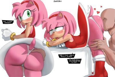 1boy 1boy1girl 1girl1boy 1girls 2025 2d amy_rose ass blush bodily_fluids boots clothed clothing dress eating_pussy english_text fat_ass female grabbing_ass green_eyes hand_on_ass headband hedgehog_girl human human_on_anthro interspecies male male_human/female_anthro panties pink_body plain_background pleasure_face pussy red_clothing saliva saliva_drip saliva_on_legs sonic_(series) straight text thighs tongue tongue_out twitter_link underwear white_background white_panties white_thong white_underwear zweebu