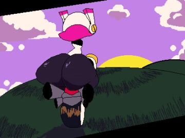 1girls 2d animated anto_foxo ass ass_focus bouncing_ass facing_viewer female kirby_(series) kirby_air_riders kirby_planet_robobot motorcycle mp4 nintendo no_sound pink_hair pixel_animation pixel_art susie_(kirby) tagme thick_thighs video