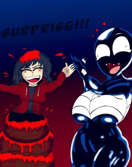 2girls female laura_(mexicoreaper) marvel marvel_comics multiple_females multiple_girls she-venom she-venom_(ameizing_lewds) spider-man_(series) tagme