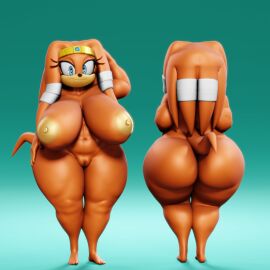 1girls 3d 3d_model ass big_ass big_breasts blue_eyes breasts echidna female female_only furry furry_only headwear mobian mobian_(species) mobian_echidna naked naked_female orange_skin sagging_breasts sega simple_background small_feet smile smiling smiling_at_viewer sonic_(series) sonic_adventure sonic_the_hedgehog_(series) tail tikal_the_echidna tikal_the_echidna_(vulkyasha) vulkyasha yellow_nipples