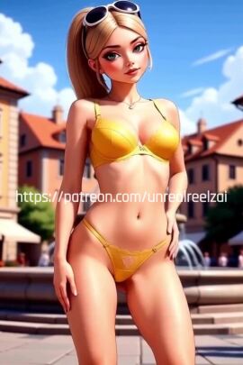 ai ai_generated animated blonde_hair blue_eyes cartoon chloe_bourgeois dancing miraculous_ladybug sexy sfw tagme teasing underwear video